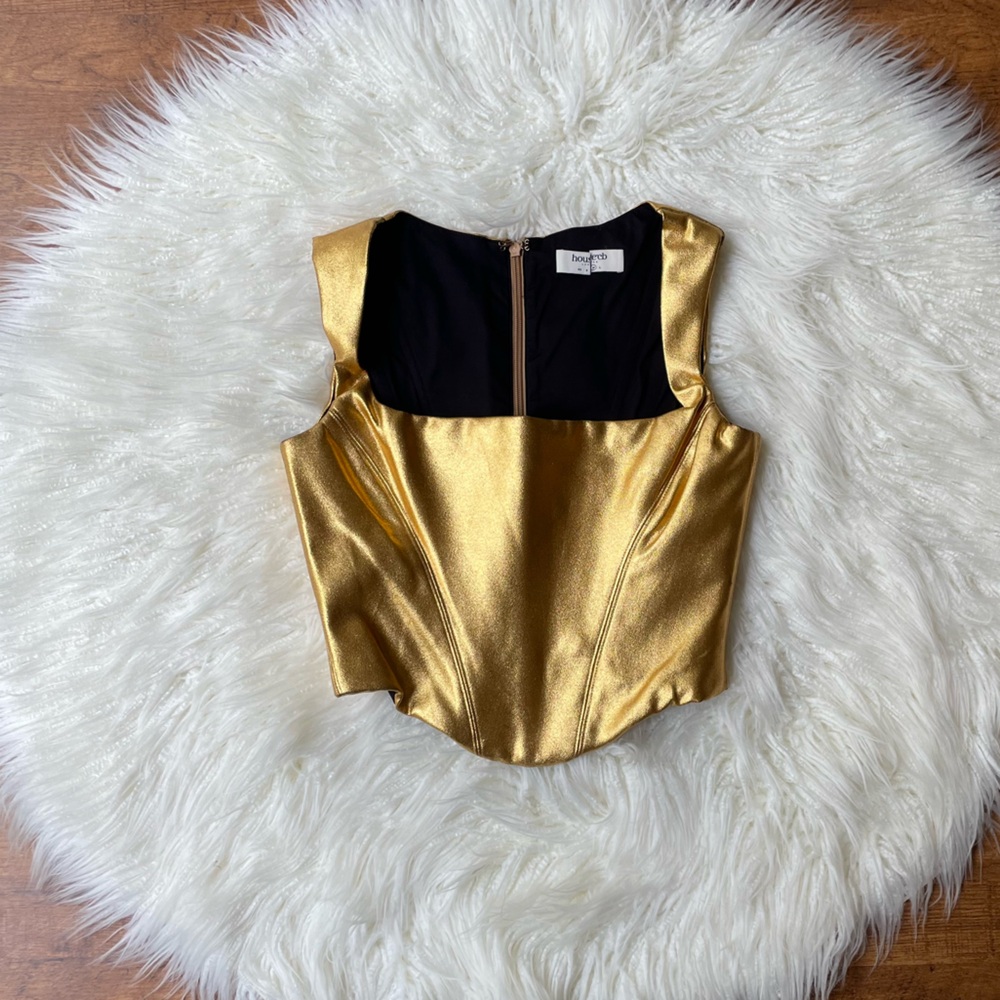House of CB Karia Gold Crop Top